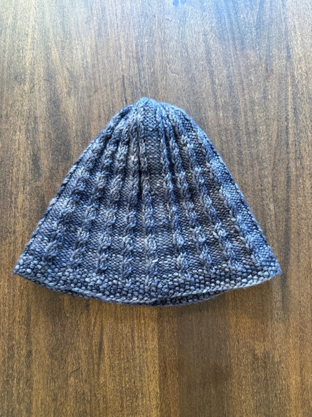 Knit Gray Striped Beanie